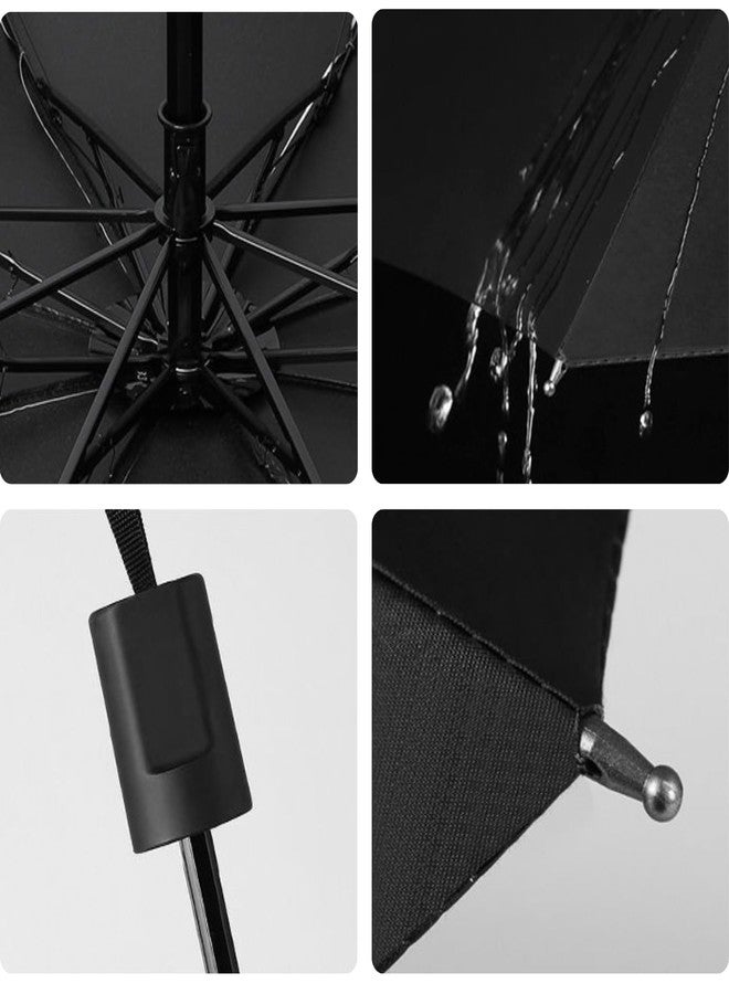 we3 Windproof Travel Umbrella Compact Folding, Lightweight Strong Canopy for Rain & Wind Portable for Men & Women (Black) - Image 4